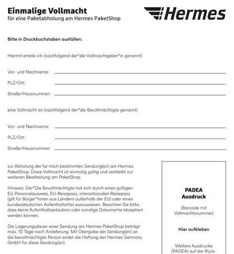 hermes abholungs service|hermes abholung vollmacht.